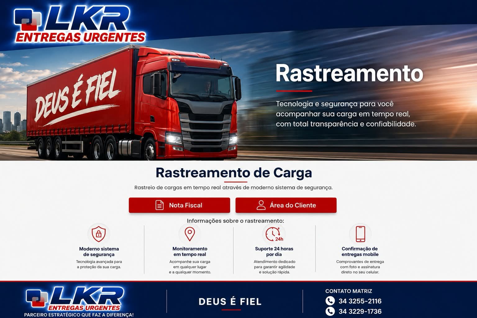 Rastreamento de carga da LKR em tempo real